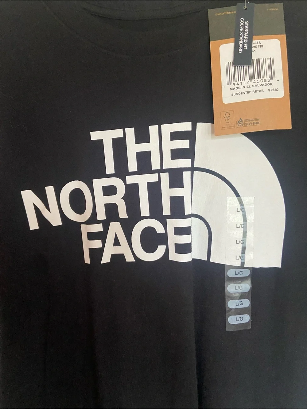 NWT Mens The North Face black t-shirt (Large)
